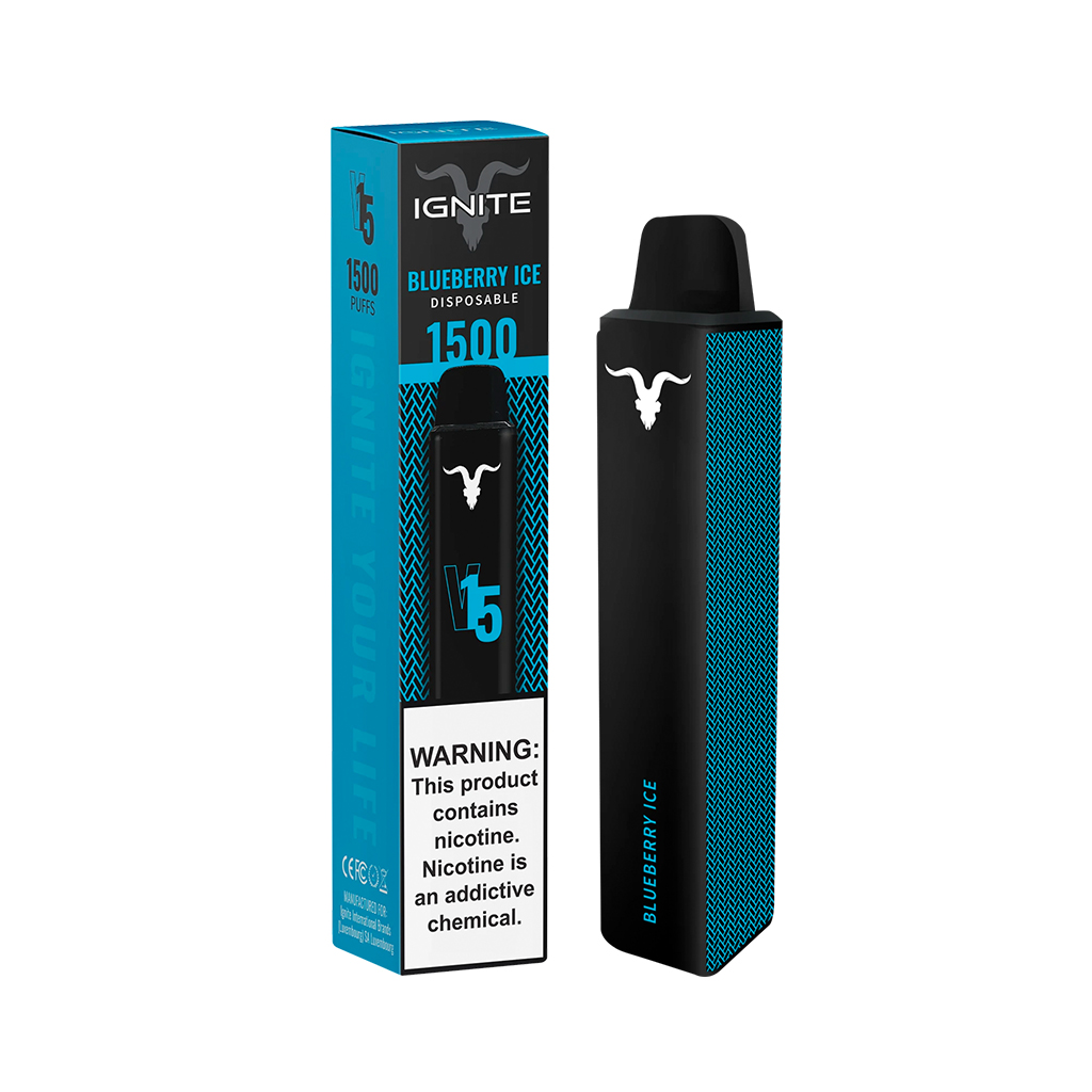 Comprar Vape Pod Descartavel Ignite V15 1500 Puffs 5.1ml / 5% Nic / 850MAH  - Blueberry Ice no Paraguai na One Click