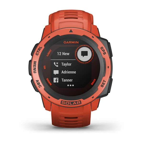 Smartwatch Garmin Instinct Solar 010-02293-21 com GPS/Bluetooth - Flame Red