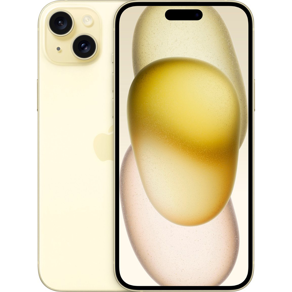 Apple iPhone 15 Plus 128GB LL Tela Super Retina XDR 6.7 Dual Cam 48+12MP/12MP iOS 17 - Yellow (ESIM)