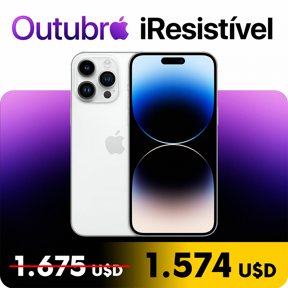 Apple iPhone 14 Pro Max 1TB BE A2894 Tela Super Retina XDR 6.7 Cam Tripla 48+12+12MP/12MP iOS 16 - Silver (ANATEL)