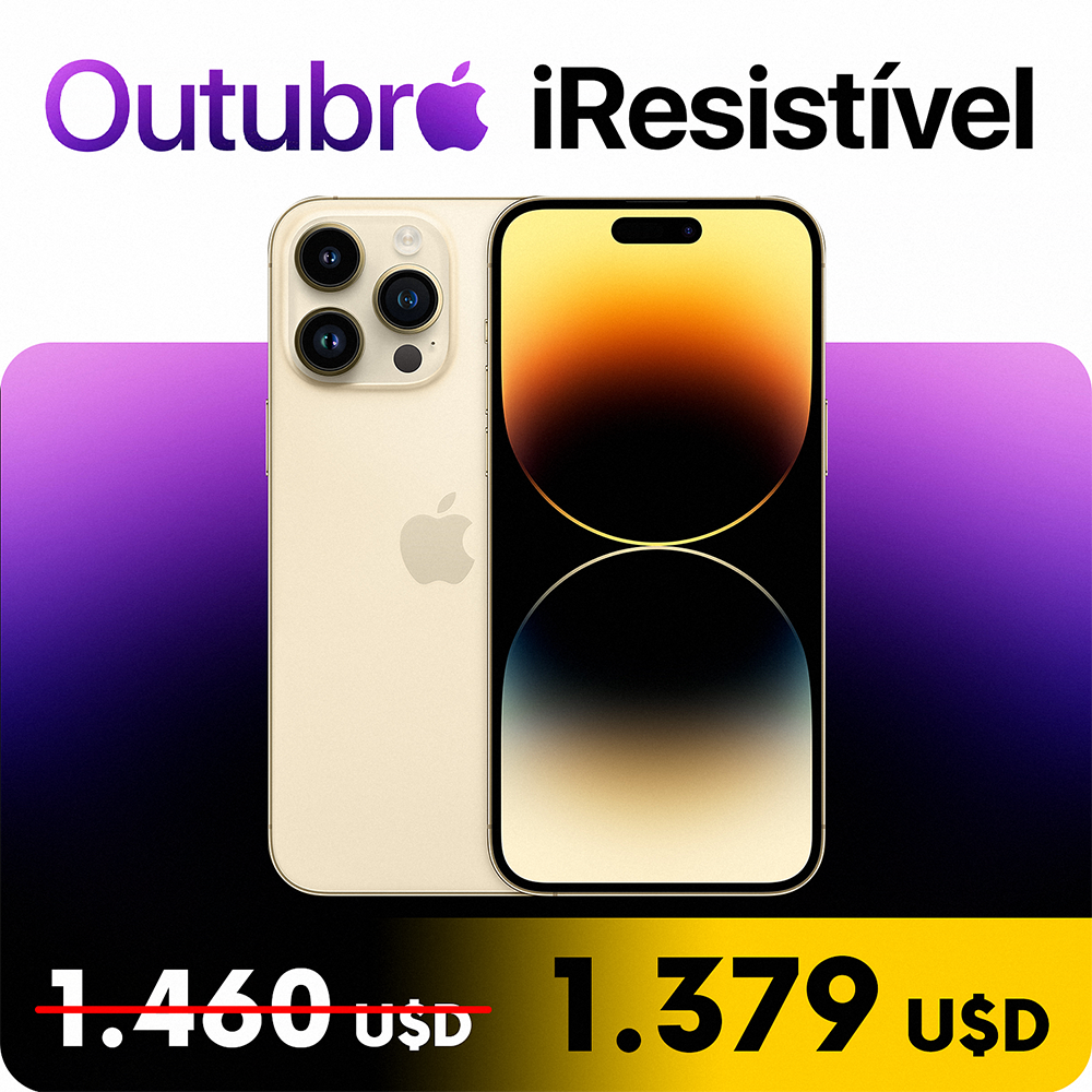 Apple iPhone 14 Pro Max 512GB BE A2894 Tela Super Retina XDR 6.7 Cam Tripla 48+12+12MP/12MP iOS 16 - Gold (ANATEL)