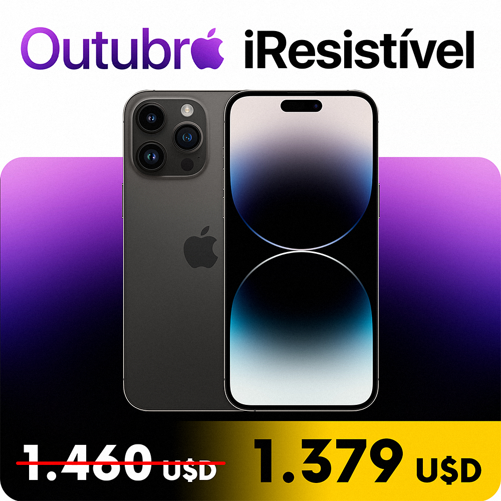 Apple iPhone 14 Pro Max 512GB BE A2894 Tela Super Retina XDR 6.7 Cam Tripla 48+12+12MP/12MP iOS 16 - Space Black (ANATEL)